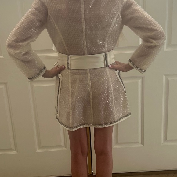 RARE-ICONIC-Dolce & Gabbana-Clear Plastic Bubble Wrap Rain Coat-Rhinestone-90s - Picture 4 of 16